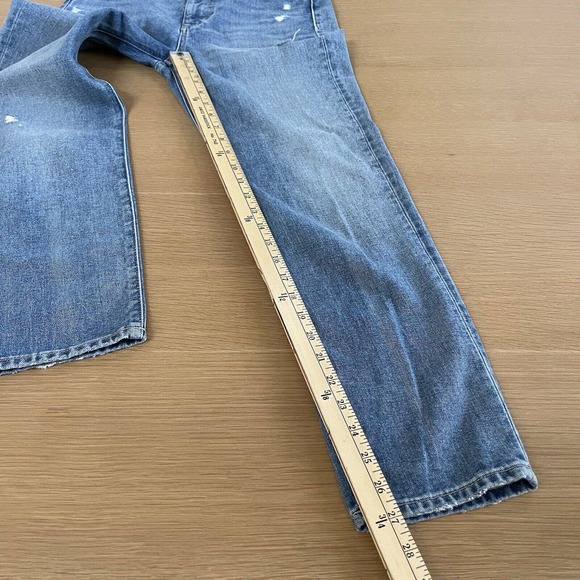 Women's Something Navy Size 0/25 Mom Jeans High Rise Straight Leg 100% Cotton - Picture 4 of 7